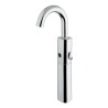 Mezclador electrónico colección CURVE con sensor a infrarrojos, para lavabo, con prolongación en altura. Alimentación con baterí