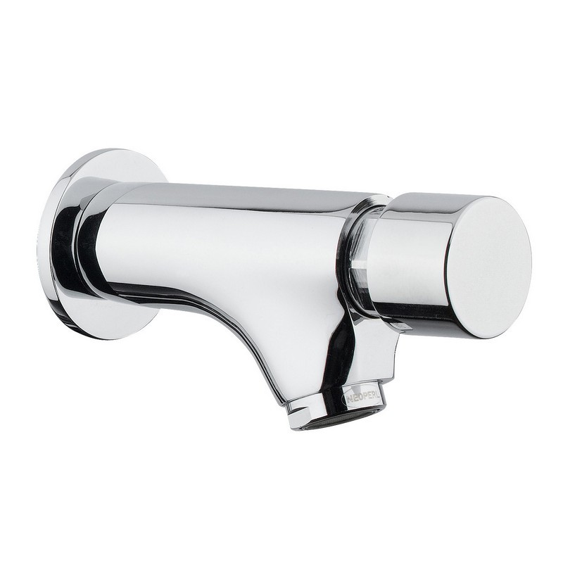 Grifo temporizado colección MODERN de pared para lavabo con pulsador