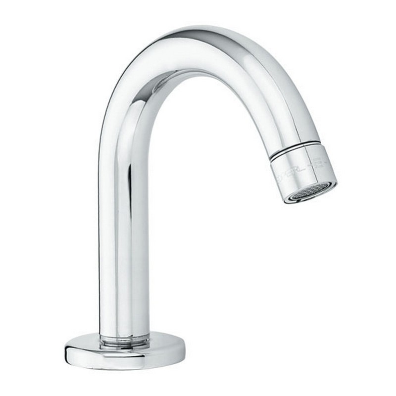 Fixed brass spout with vandal-proof aerator Fixed brass spout with vandal-proof aerator