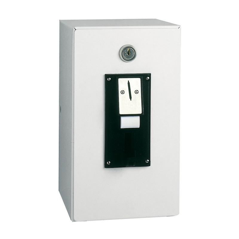Single coin box for shower control