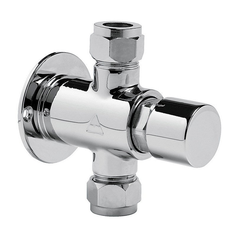 MODERN series wall mounted self closing shower tap with push button with anti-blocking system. Adjustable flow time