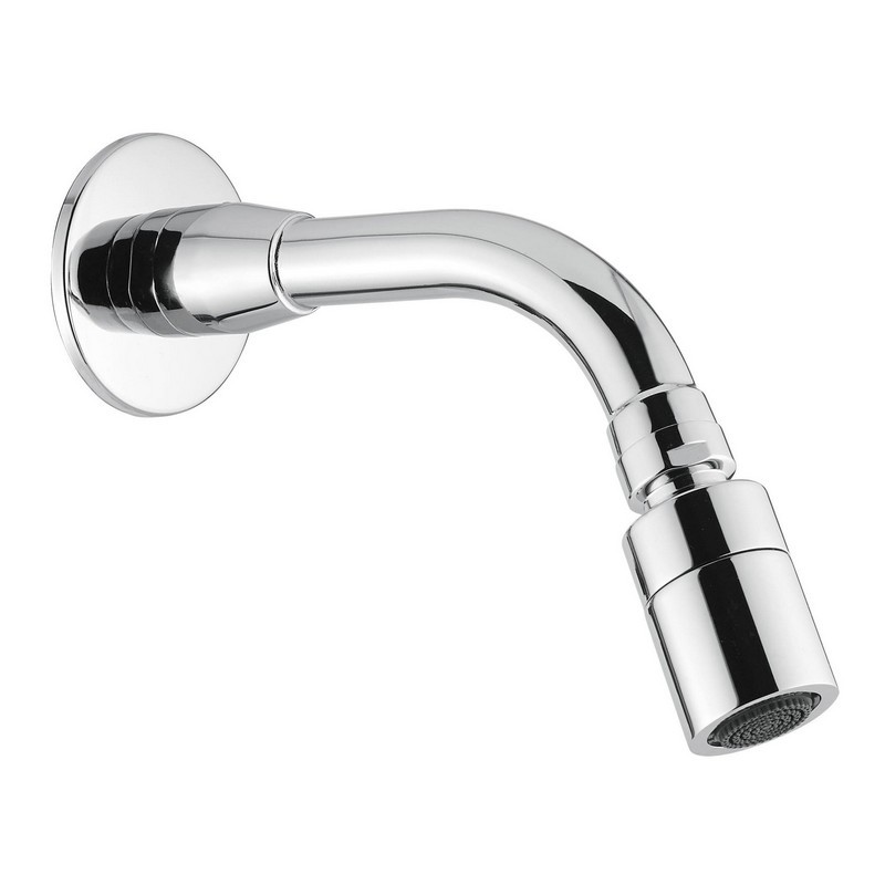 Brazo ducha no desatornillable en tubo con rociador cilíndrico anti-caliza orientable