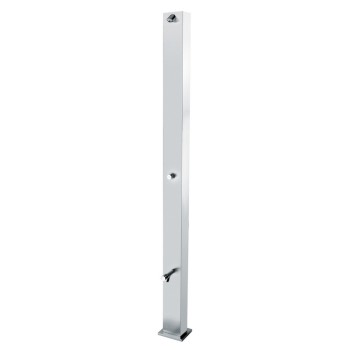 Idral stainless steel outdoor shower column with tap and footwash basin