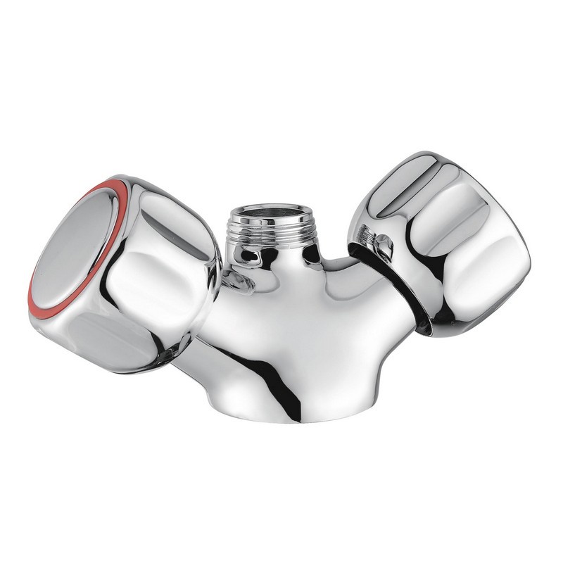 Mezclador mono-agujero con monturas a discos cerámicos  con pomos y salida macho de 3/4“