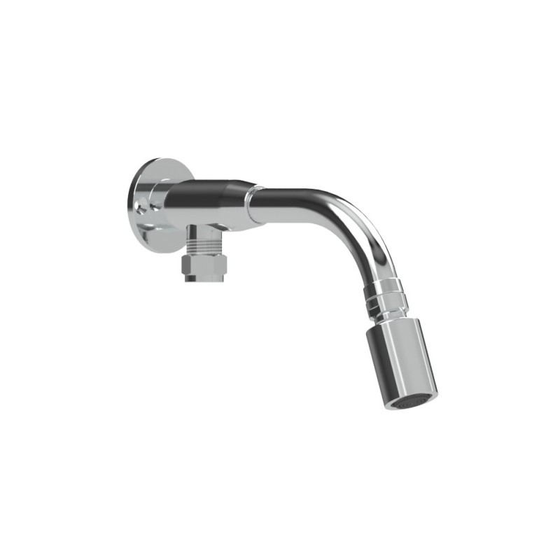 Vandal-proof shower arm with moveable anti-limescale cylindrical shower head, external water supply Vandal-proof shower arm with moveable anti-limescale cylindrical shower head, external water supply