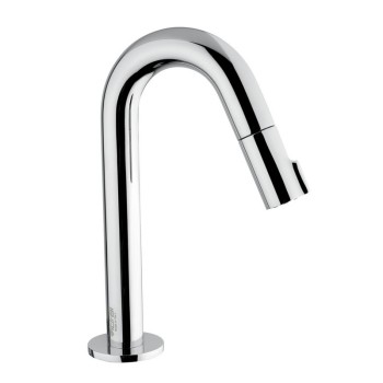 Minimal column basin tap with ceramic axial headvalve