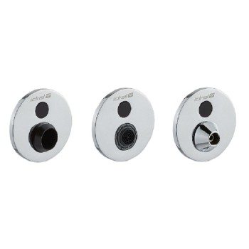 Kit combinable a pared para lavabo multi-funcional, equipado con erogador de agua, dosificador de jabón y secamanos  con sensore