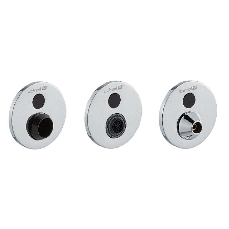Kit combinable a pared para lavabo multi-funcional, equipado con erogador de agua, dosificador de jabón y secamanos  con sensore