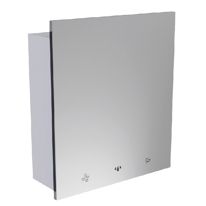 Multi-funktionelles System, wandmontiert, 4ALL Serie, aus mehrschichtigem Laminat, mit Armatur, Seifenspender und Händetrockner 