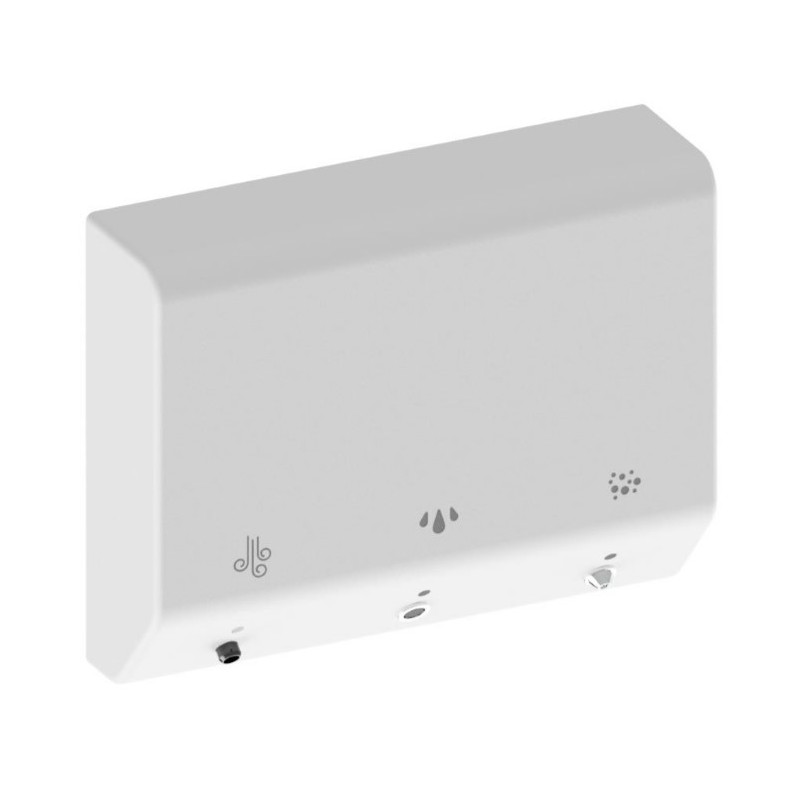 Multi-funktionelles System, wandmontiert, 4ALL Serie EASY-COMPACT aus weißem Solid Surface, komplett mit Wasserauslauf, Seifensp