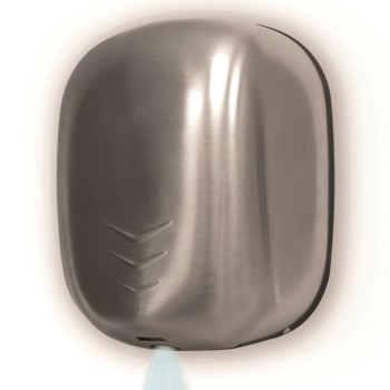 Stream Dry UV hand dryer with hot air, in satin stainless steel AISI 304, operated by infrared sensor