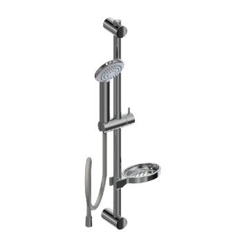 Chrome-plated ABS sliding rail with hand shower and soap dish | Idral