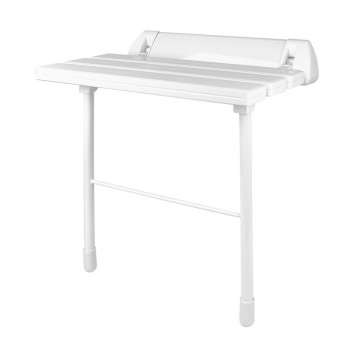 Folding shower seat EASY series for wall mounting, with support legs