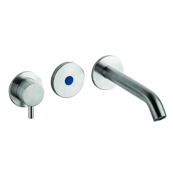 AISI 316L concealed wall mounted electronic mixer for basin with spout.