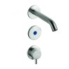 AISI 316L concealed wall mounted electronic mixer for basin with spout, powered by mains 230V
