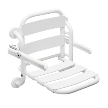 Folding shower seat with backrest and armrests EASY - Idral