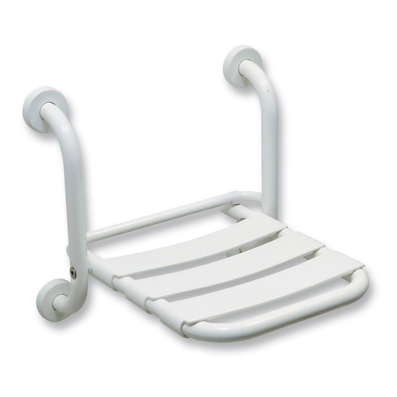 Folding shower seat EASY series without backrest, wall mounting, painted Folding shower seat EASY series without backrest, wall mounting, painted