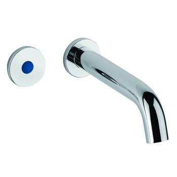 Concealed wall mounted electronic tap for basin with spout, powered by mains 230V