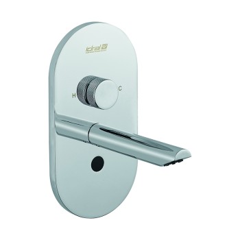 700 series concealed wall mounted electronic basin mixer with infrared sensor and spout, 230V mains supply