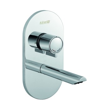 Mezclador temporizado serie 700 fijación empotrada en pared para lavabo, con pulsador anti-bloqueo y caño