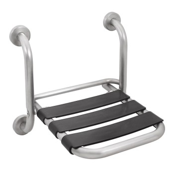 Folding shower seat EASY series without backrest wall mounting, brushed stainless steel