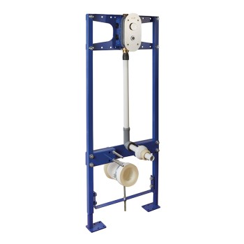 Complete built-in structure with electronic flush valve operated by infrared sensor and manual press button
