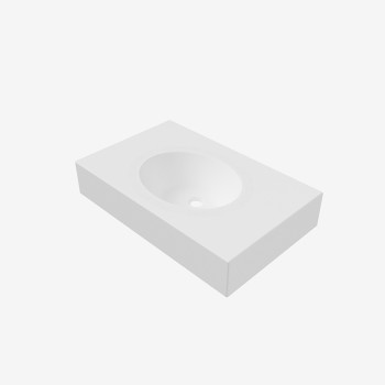 Bathroom top with integrated oval basin HLICX-06000 - Idral