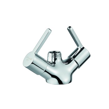 Single hole mixer with ceramic disks headvalves and lever control 3/4“ male outlet