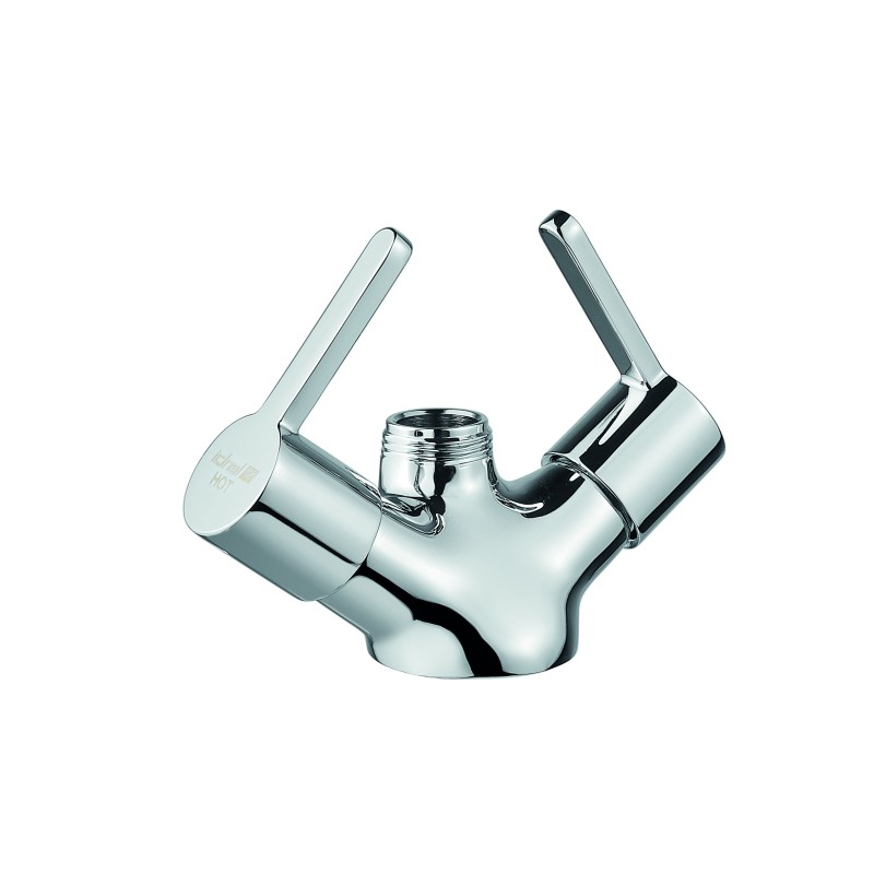 Single hole mixer with ceramic disks headvalves and lever control 3/4“ male outlet