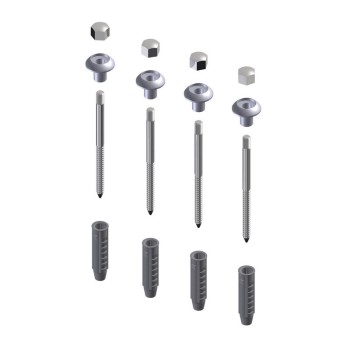 Ground fixing kit for toilet bowl 4 screws+plugs