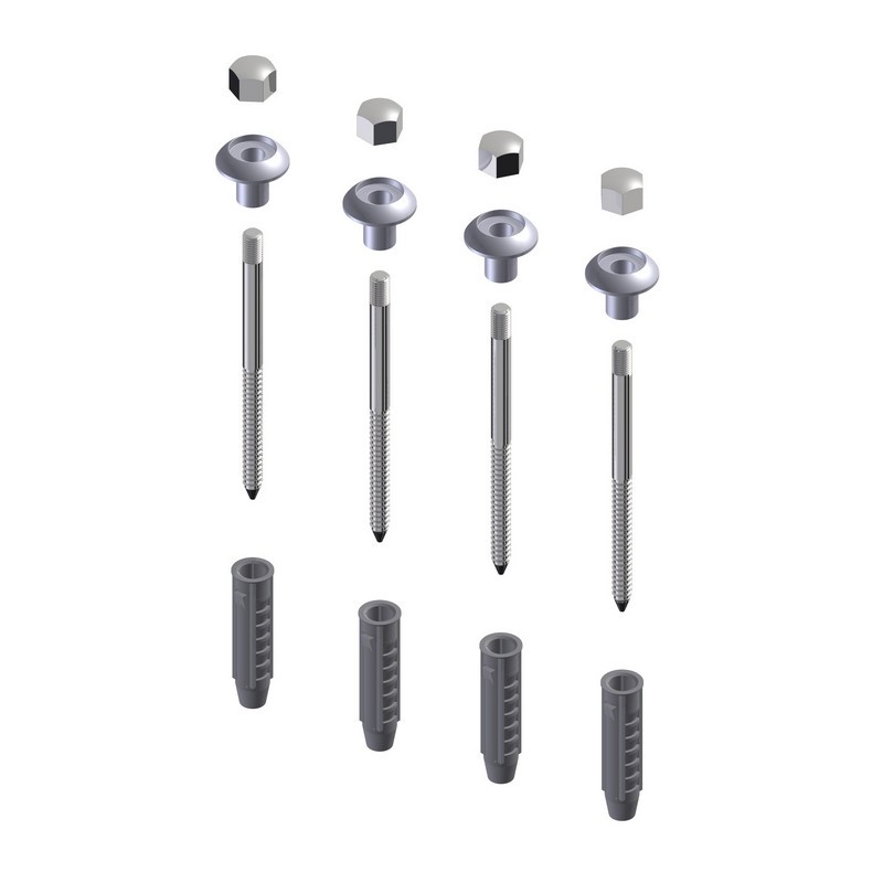 Kit di fissaggio a terra per vaso  4 viti+tasselli